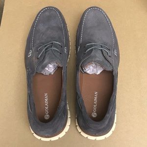 GM GOLAIMEN Men's Grey Suede Loafers Shoe NEW In Box